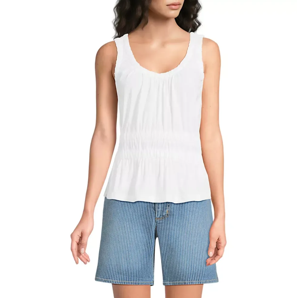 Women's Slub Rouched Tank Top