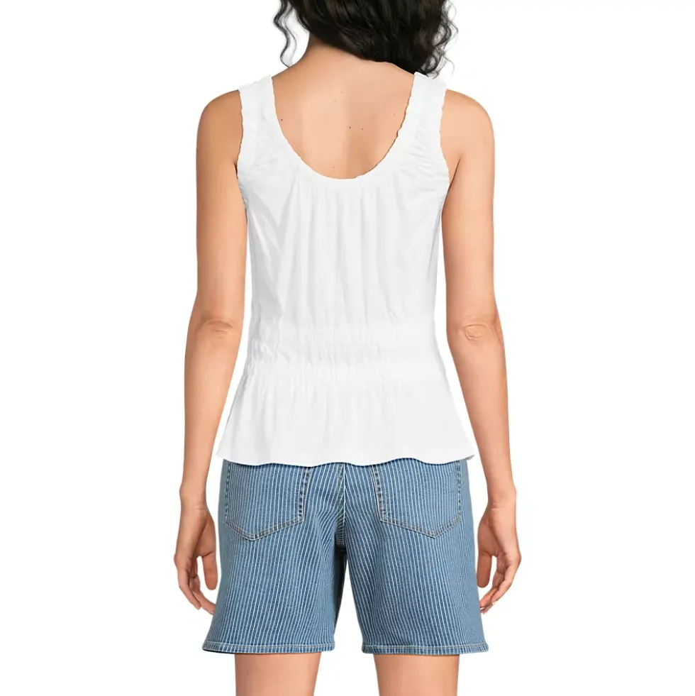 Women's Slub Rouched Tank Top