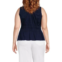 Women's Slub Rouched Tank Top
