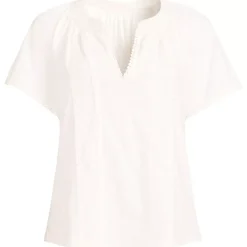 Women's Slub Short Sleeve Notch Neck Top