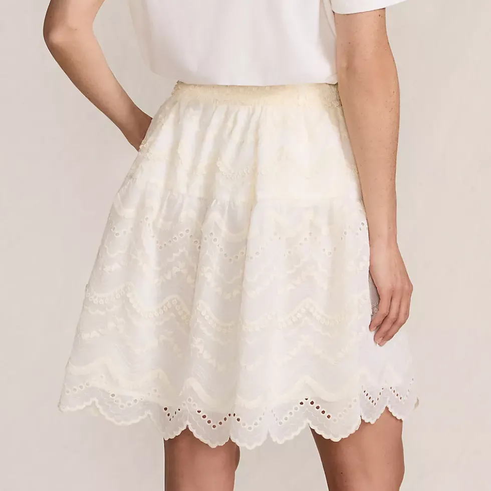 Women's Smocked Waist Above the Knee Skirt