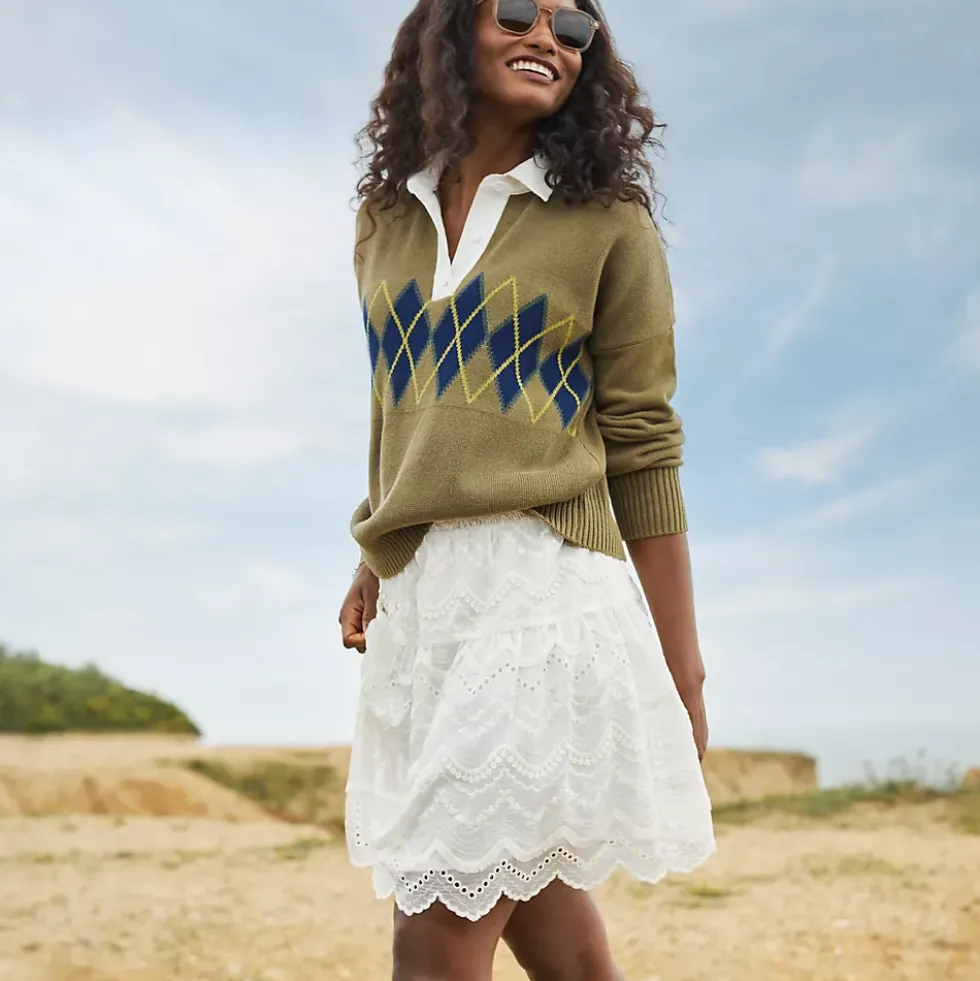 Women's Smocked Waist Above the Knee Skirt
