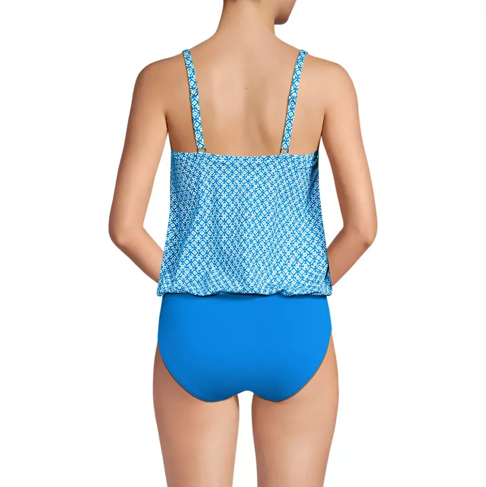 Women's Smoothing Control Blouson Fauxkini One Piece Swimsuit