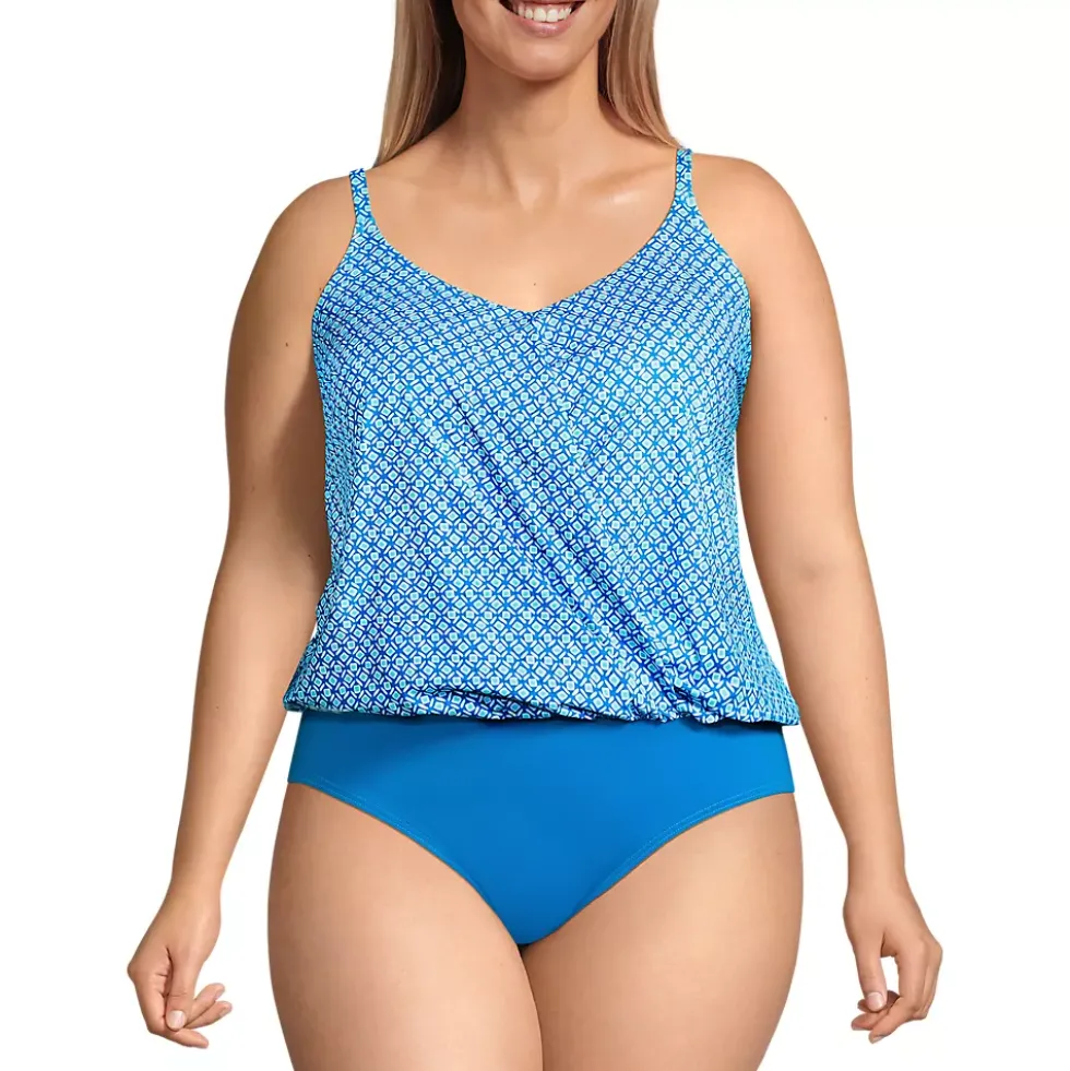 Women's Smoothing Control Blouson Fauxkini One Piece Swimsuit