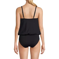 Women's Smoothing Control Blouson Fauxkini One Piece Swimsuit