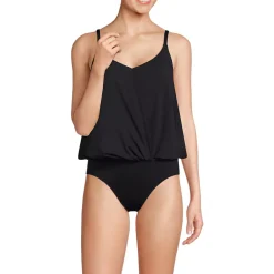 Women's Smoothing Control Blouson Fauxkini One Piece Swimsuit