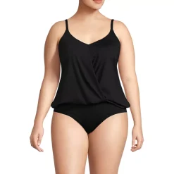 Women's Smoothing Control Blouson Fauxkini One Piece Swimsuit
