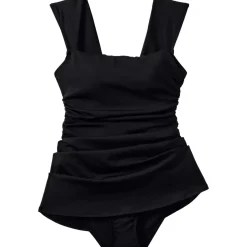 Women's Smoothing Square Neck Ruched Swim Dress Swimsuit