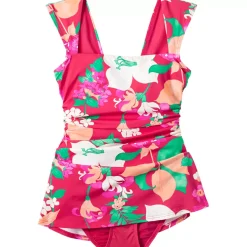 Women's Smoothing Square Neck Ruched Swim Dress Swimsuit