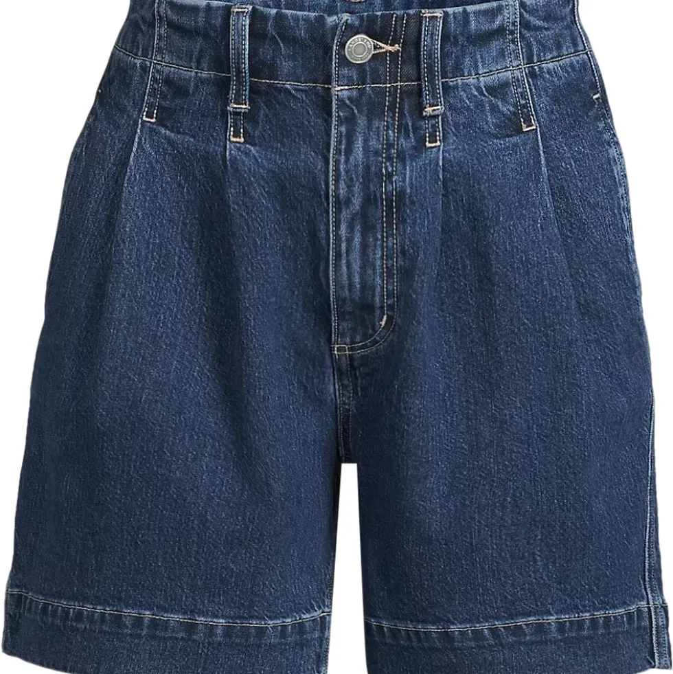 Women's Soft Denim High Rise 7" Pleated Trouser Shorts