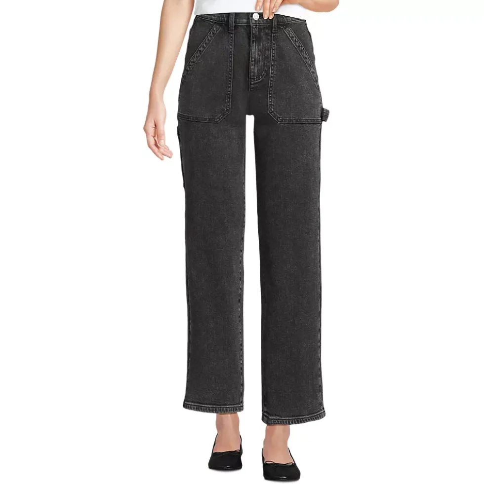 Women's Soft Denim High Rise Utility Cargo Ankle Jeans