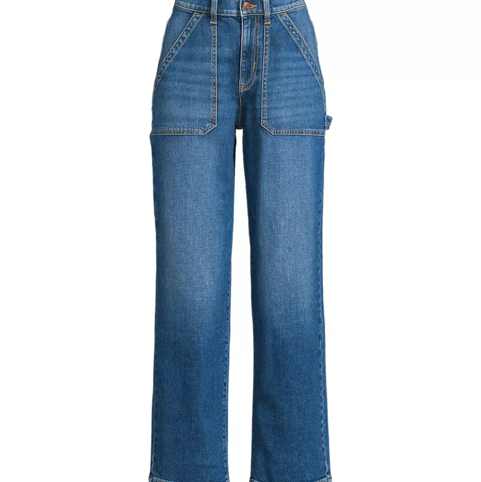 Women's Soft Denim High Rise Utility Cargo Ankle Jeans