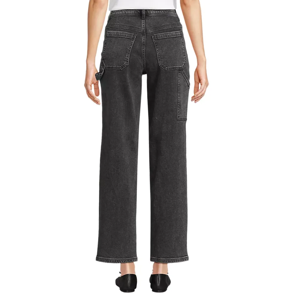 Women's Soft Denim High Rise Utility Cargo Ankle Jeans
