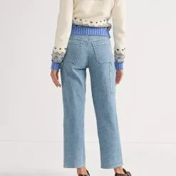Women's Soft Denim High Rise Utility Cargo Ankle Jeans