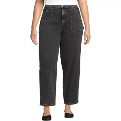 Women's Soft Denim High Rise Utility Cargo Ankle Jeans