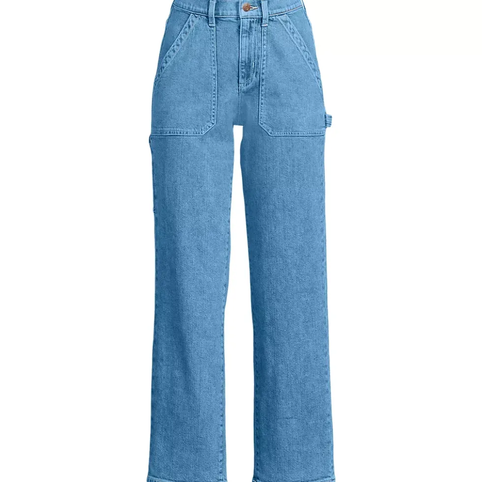 Women's Soft Denim High Rise Utility Cargo Ankle Jeans