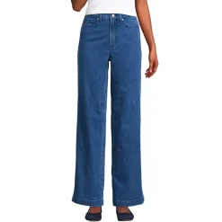 Women's Soft Denim High Rise Wide Leg Braided Jeans