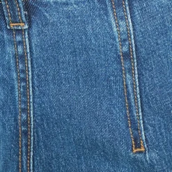 Women's Soft Denim High Rise Wide Leg Top Stitch Trousers