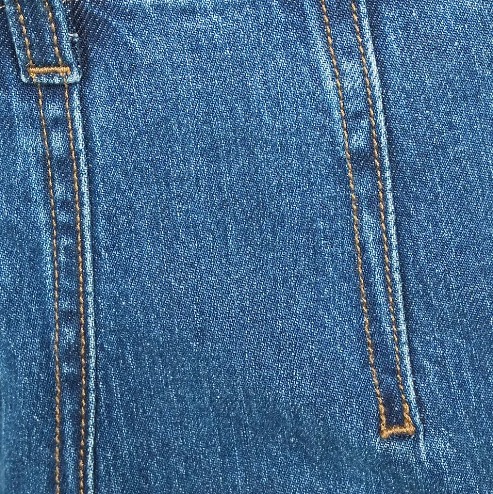 Women's Soft Denim High Rise Wide Leg Top Stitch Trousers