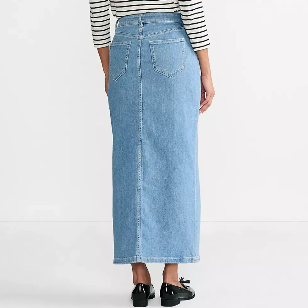 Women's Soft Denim Maxi Skirt