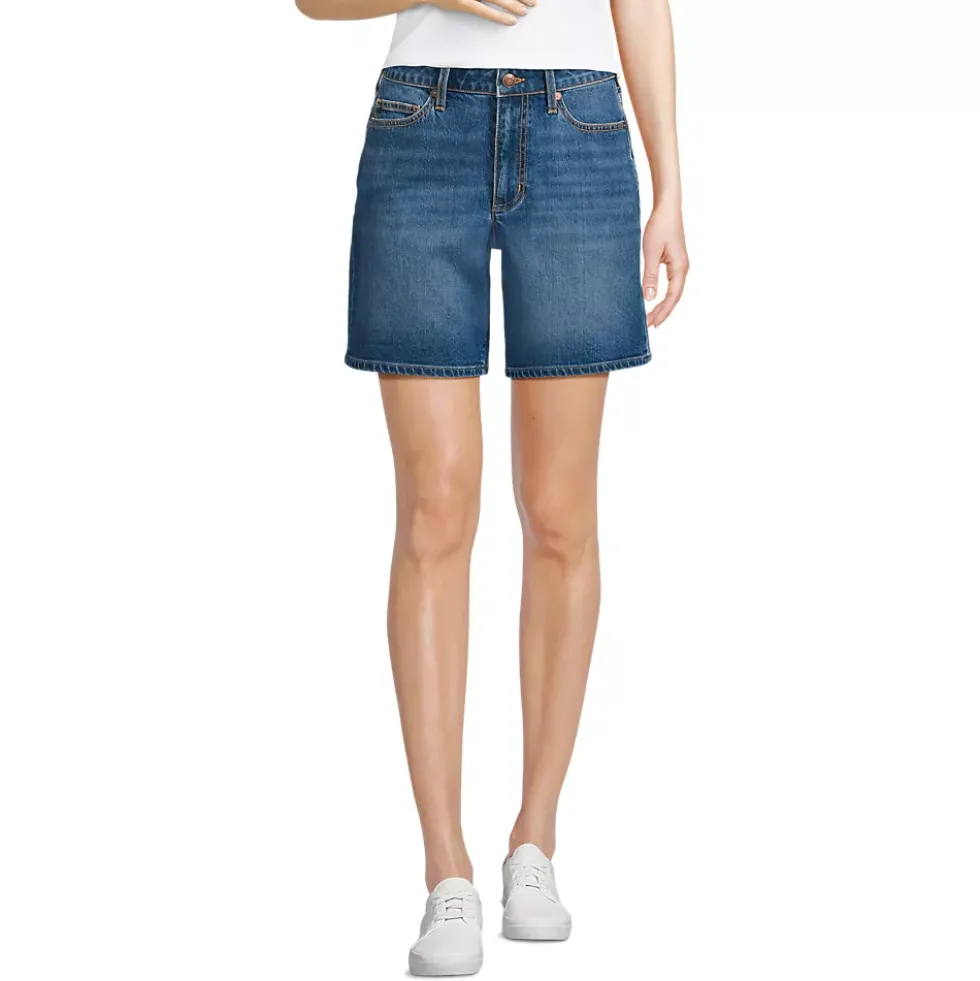 Women's Soft Denim Mid Rise 7" Jean Shorts