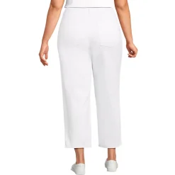 Women's Soft Denim Mid Rise Relaxed Straight Crop Jeans