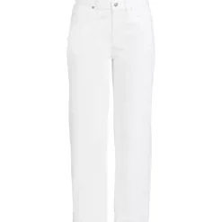 Women's Soft Denim Mid Rise Relaxed Straight Crop Jeans