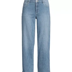 Women's Soft Denim Mid Rise Relaxed Straight Crop Jeans