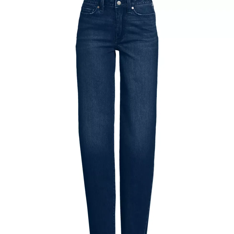 Women's Soft Denim Mid Rise Relaxed Straight Leg Jeans