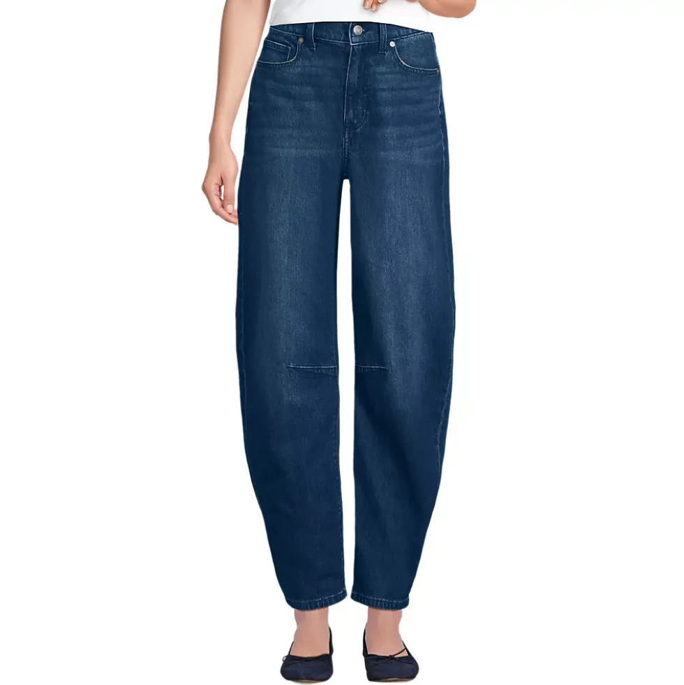 Women's Soft Denim Relaxed Barrel Leg Ankle Jeans