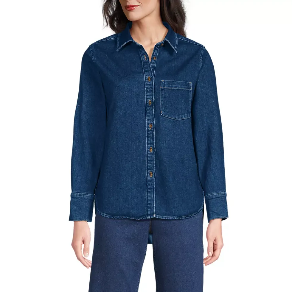 Women's Soft Denim Twill Button Front Shirt