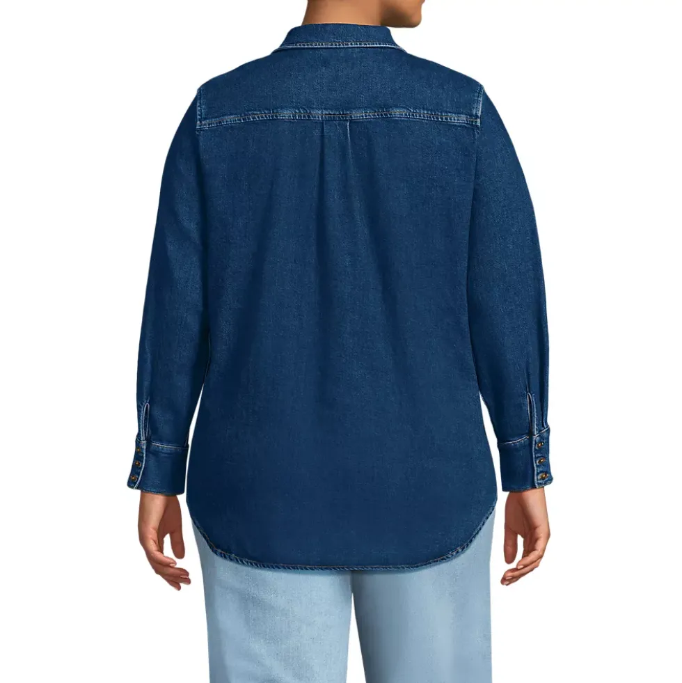 Women's Soft Denim Twill Button Front Shirt