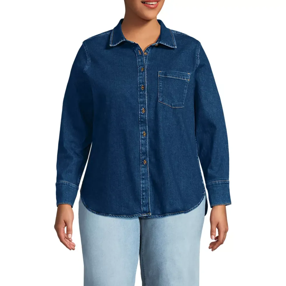 Women's Soft Denim Twill Button Front Shirt