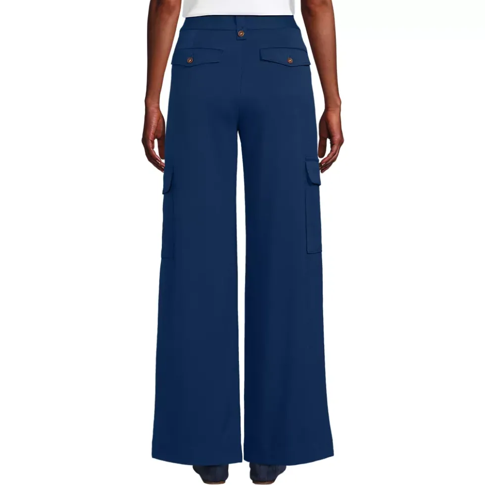 Women's Soft Polish Cargo High Rise Wide Leg Pants