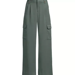 Women's Soft Polish Cargo High Rise Wide Leg Pants