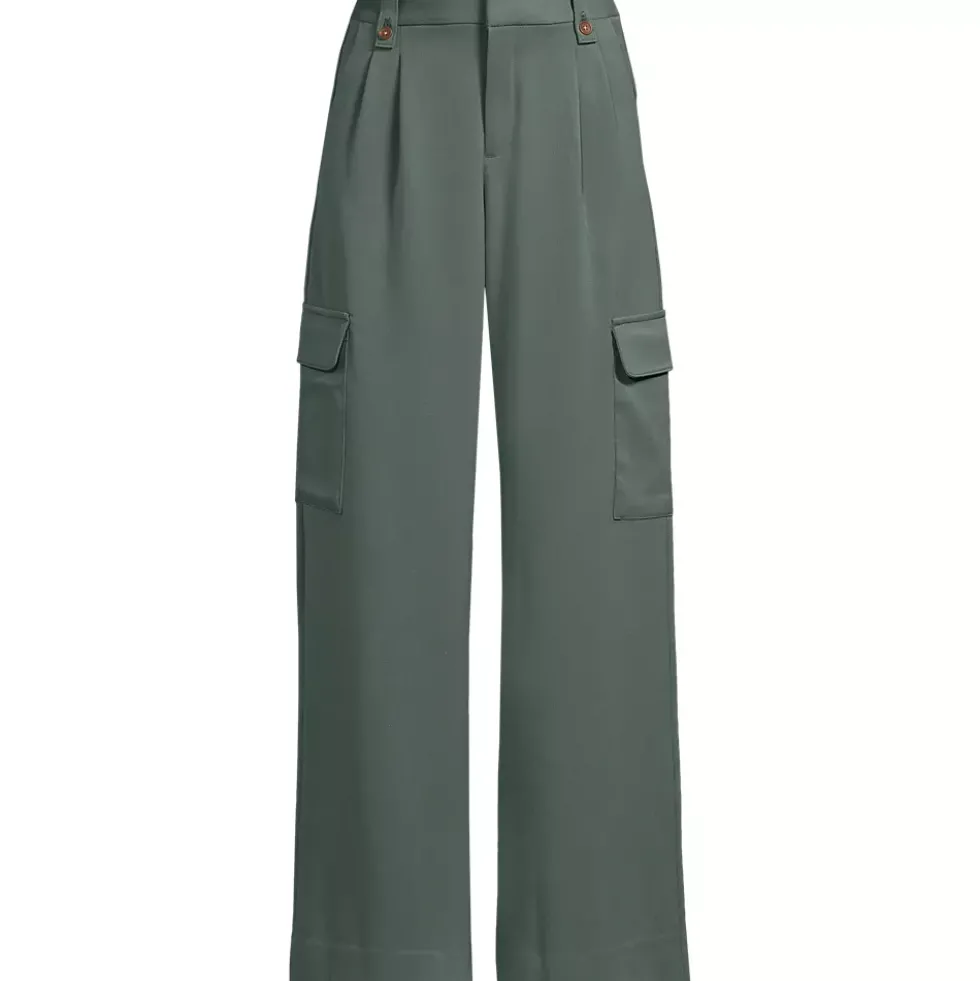 Women's Soft Polish Cargo High Rise Wide Leg Pants