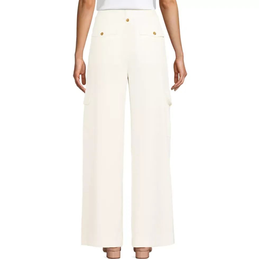 Women's Soft Polish Cargo High Rise Wide Leg Pants
