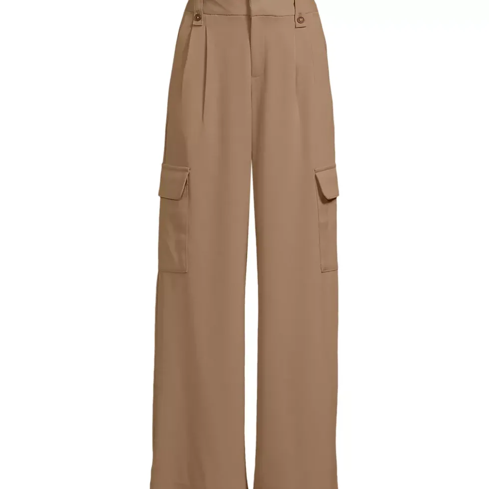 Women's Soft Polish Cargo High Rise Wide Leg Pants