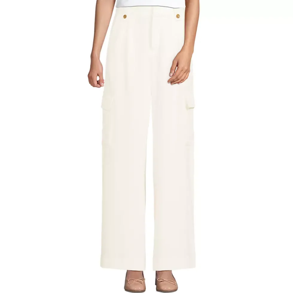 Women's Soft Polish Cargo High Rise Wide Leg Pants