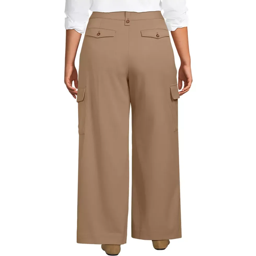 Women's Soft Polish Cargo High Rise Wide Leg Pants