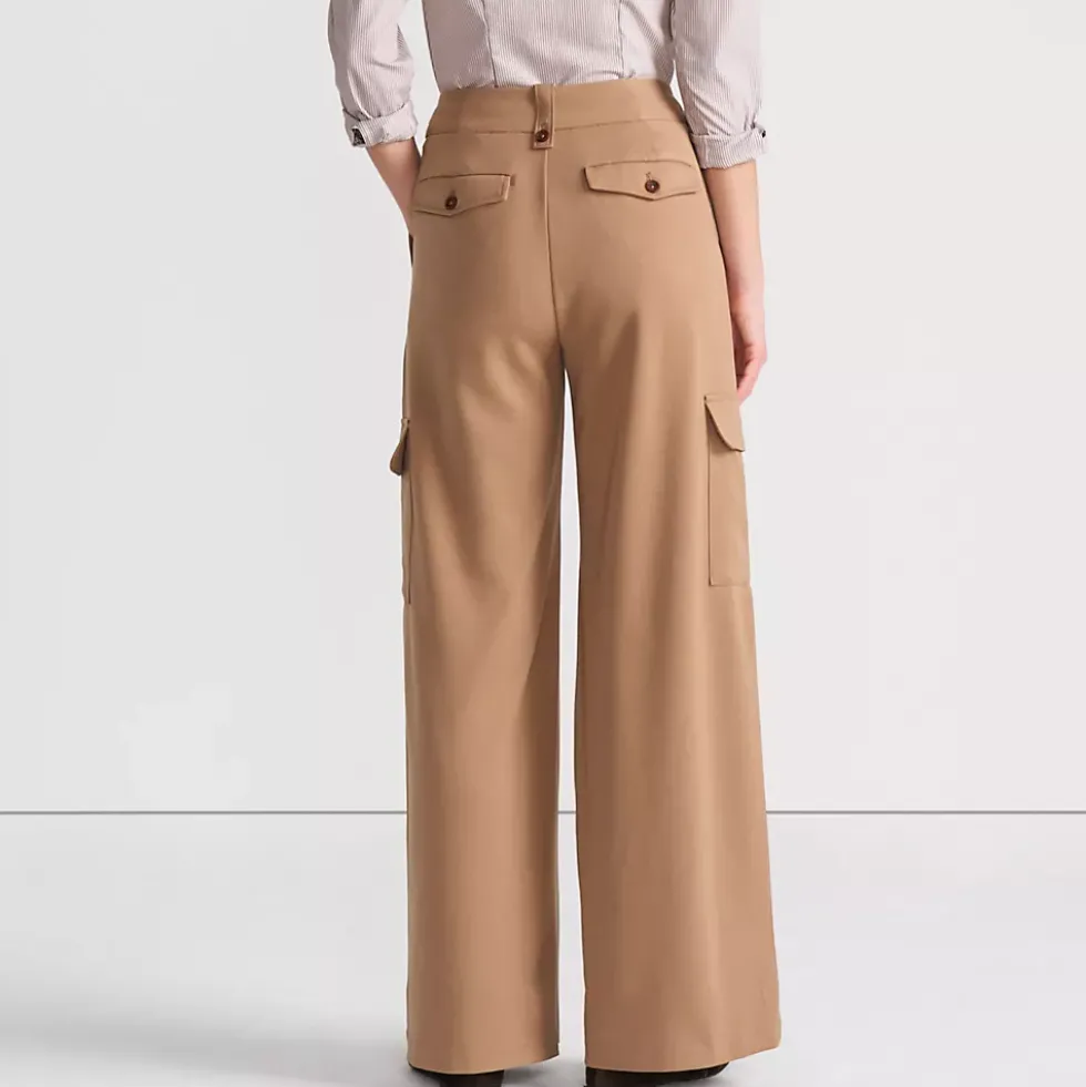 Women's Soft Polish Cargo High Rise Wide Leg Pants