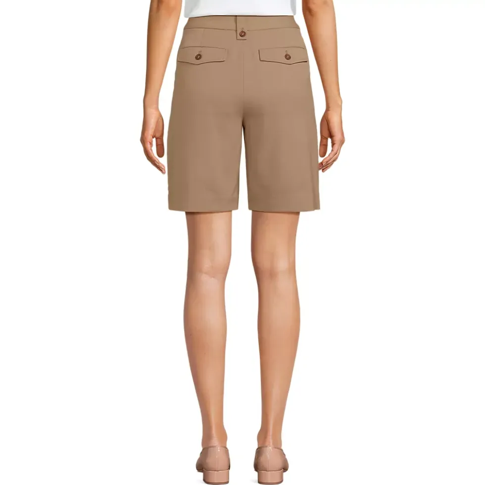 Women's Soft Polish High Rise Pleated 10" Shorts
