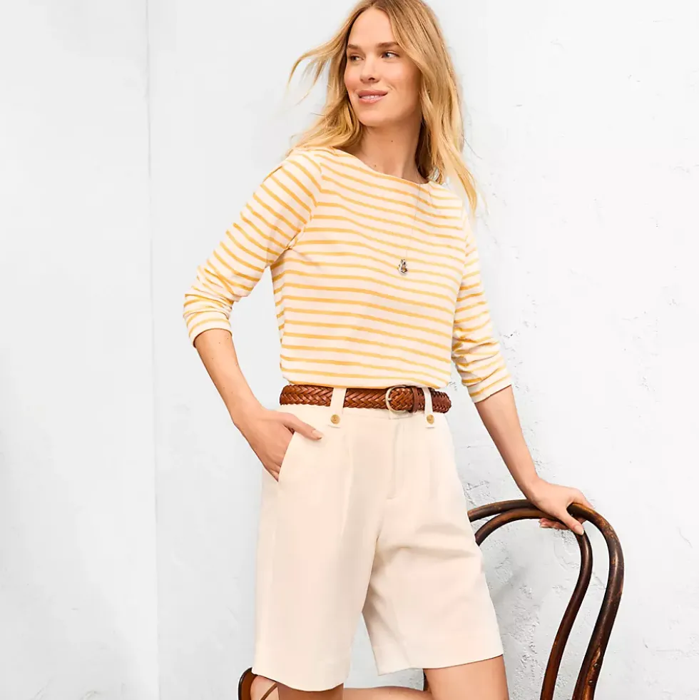 Women's Soft Polish High Rise Pleated 10" Shorts
