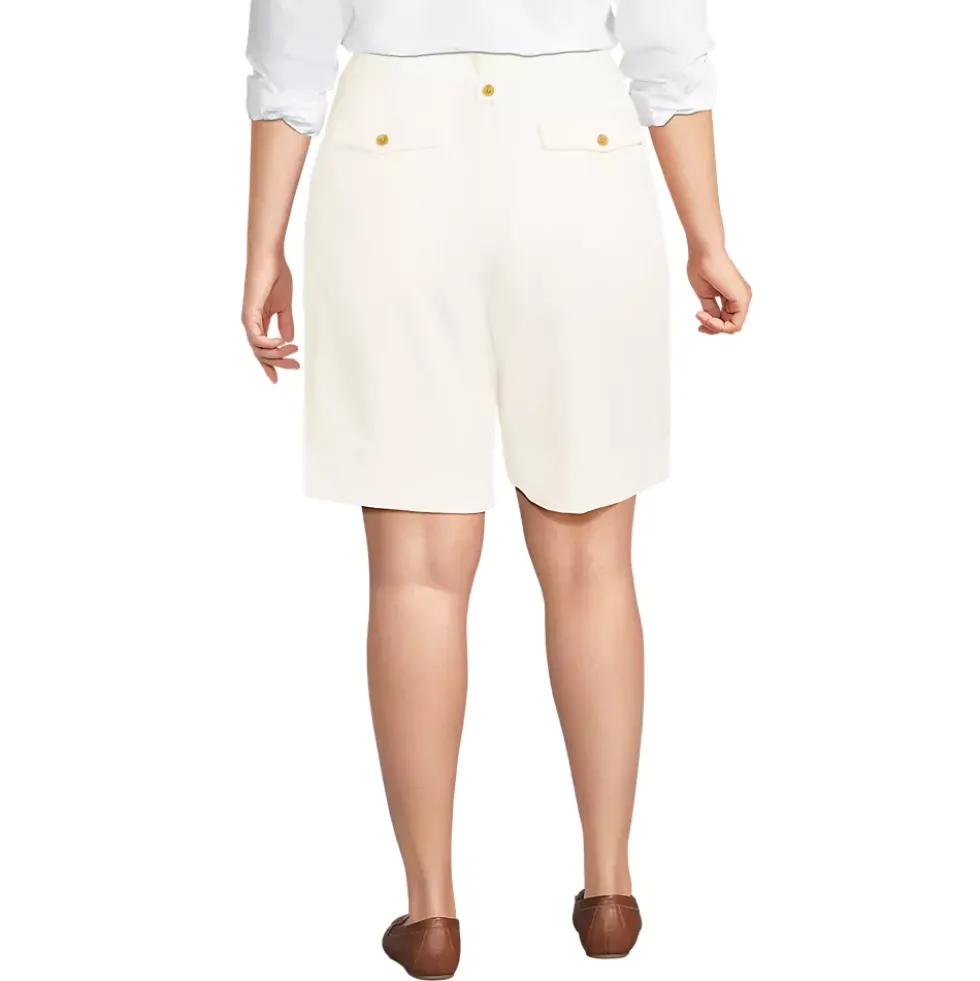 Women's Soft Polish High Rise Pleated 10" Shorts