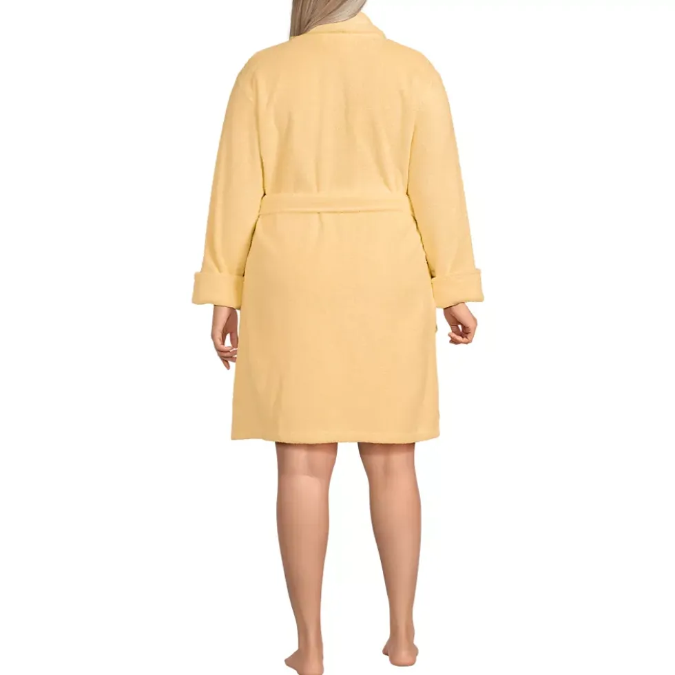 Women's Soft Terry Long Sleeve Knee Length Robe
