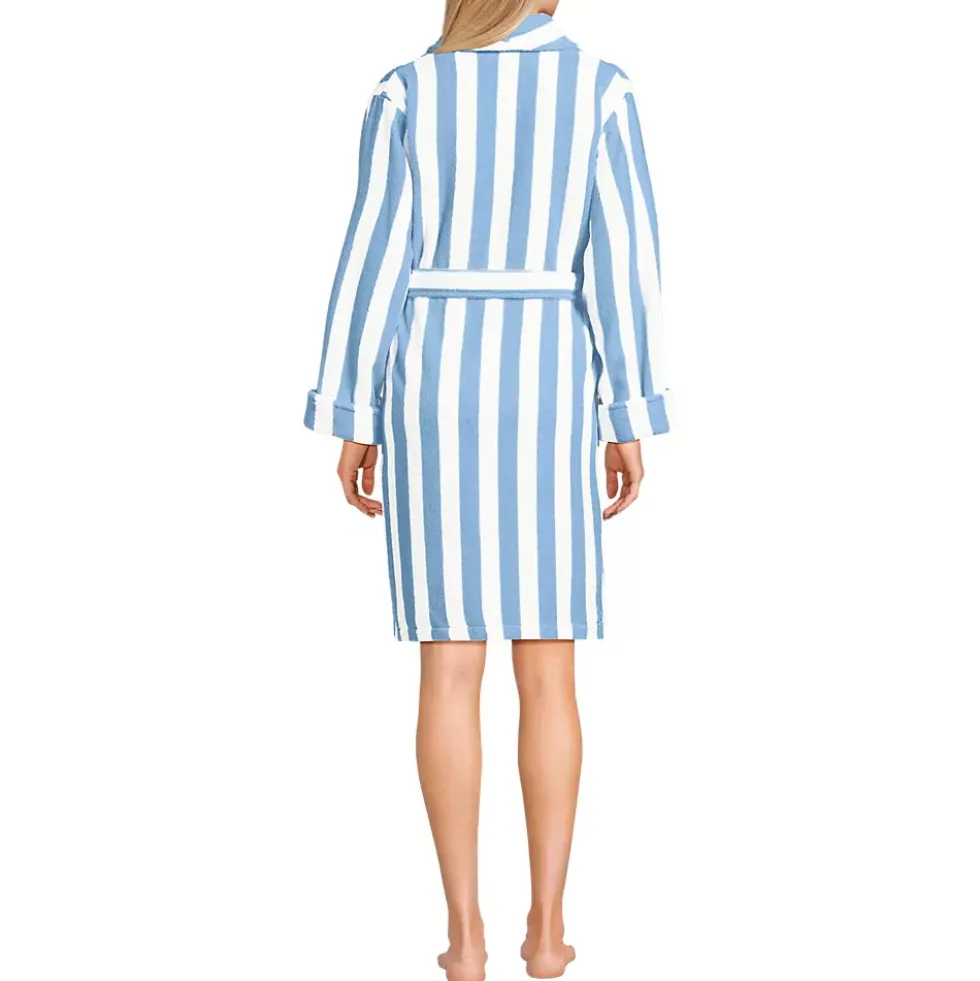 Women's Soft Terry Long Sleeve Knee Length Robe
