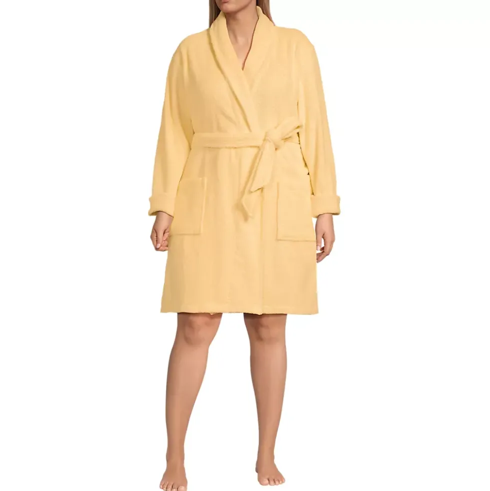Women's Soft Terry Long Sleeve Knee Length Robe