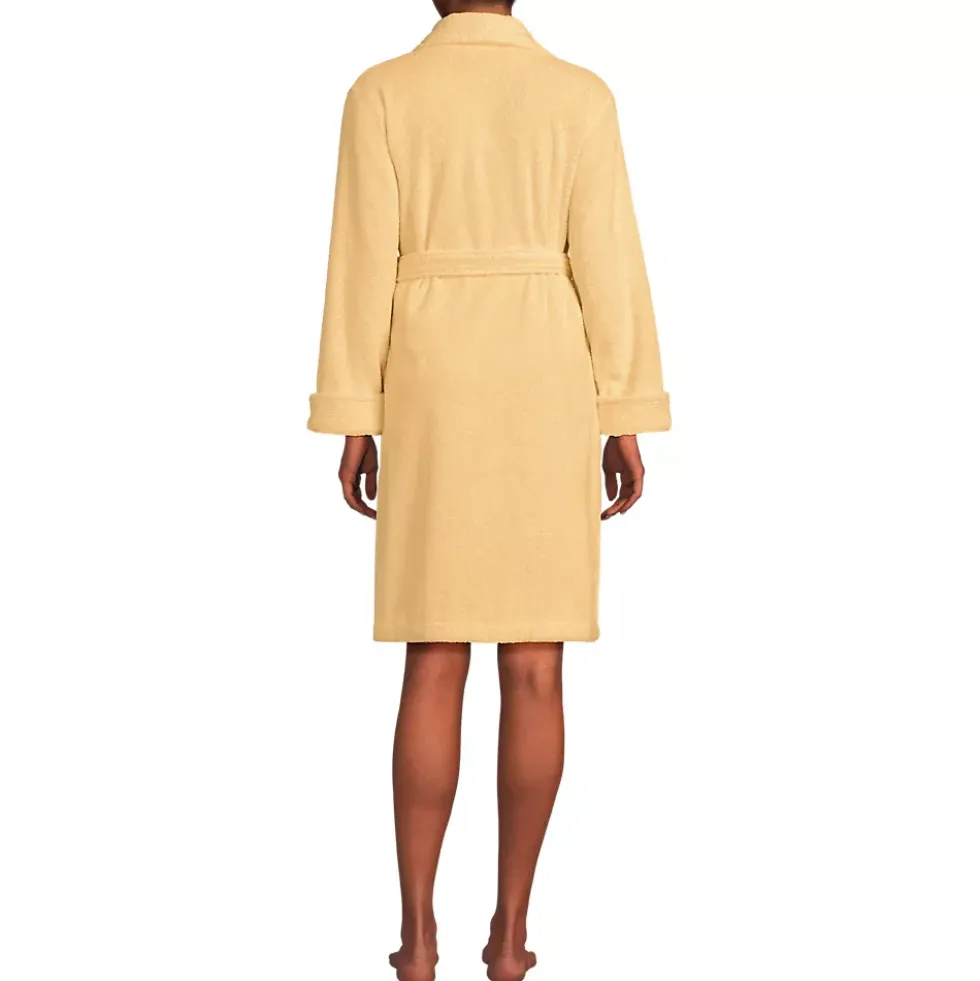 Women's Soft Terry Long Sleeve Knee Length Robe