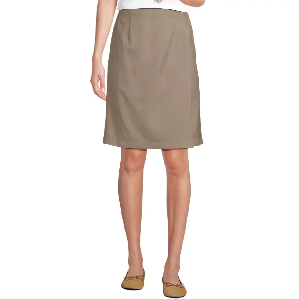Women's Solid A Line Tab Skort Top of Knee