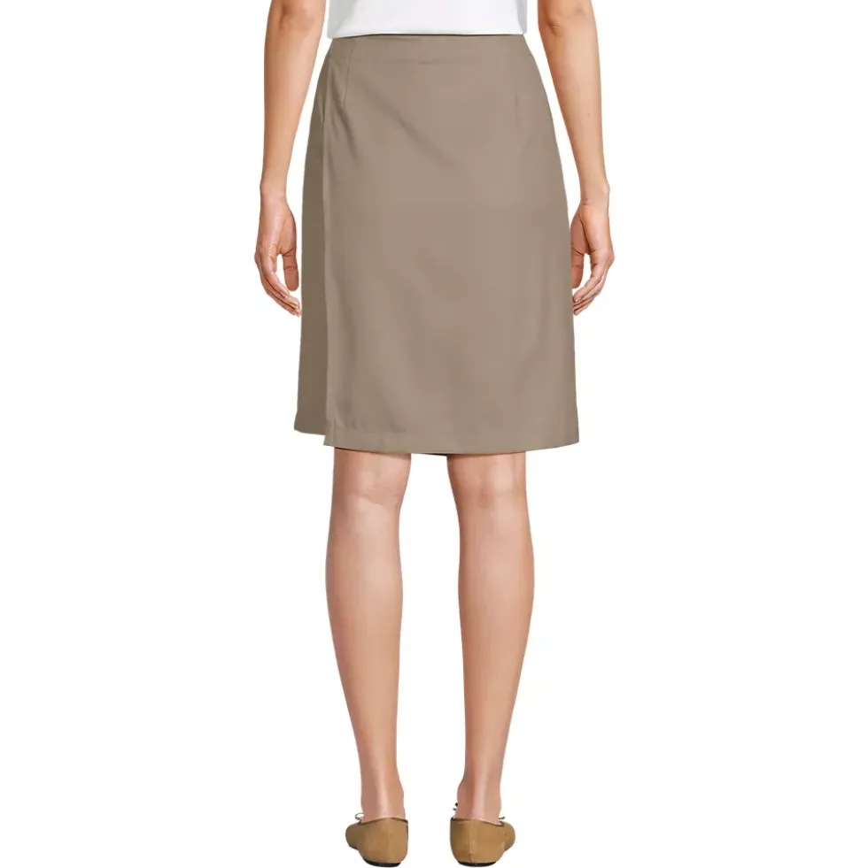 Women's Solid A Line Tab Skort Top of Knee